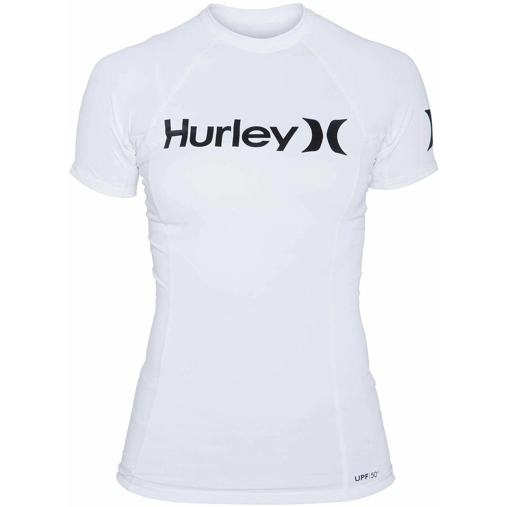Hurley Women's One and Only Surf Rash Guard Shirt With UPF 50+ Sun Protection
